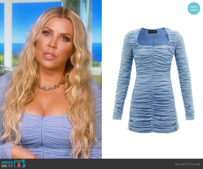 David Koma Gathered Long Sleeve Mini Dress worn by Dr. Jen Armstrong on The Real Housewives of Orange County