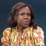Deborah’s metallic floral blouse on Good Morning America