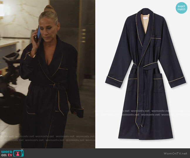 Derek Rose Duke Cashmere Mens Robe worn by Carrie Bradshaw (Sarah Jessica Parker) on And Just Like That