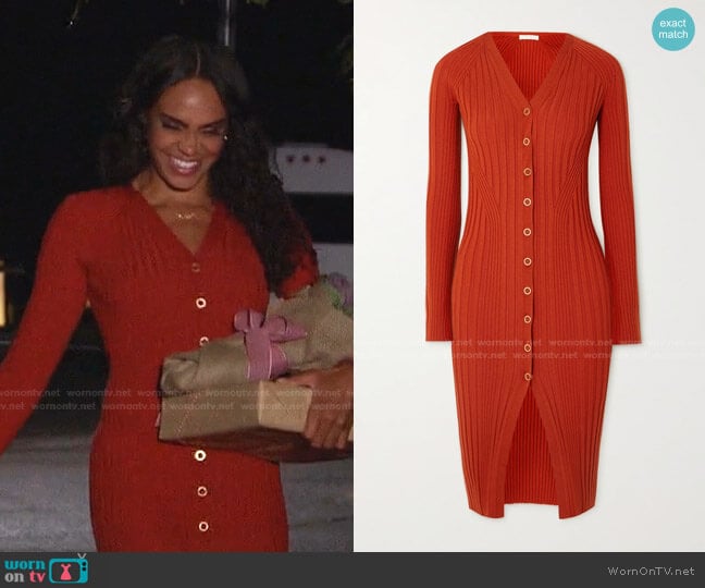 Dion Lee Ribbed Wool-Blend Dress worn by Michelle Young on The Bachelorette
