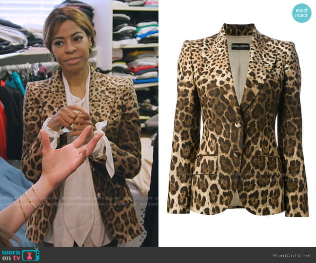 Dolce & Gabbana Leopard Print Blazer worn by Mary Cosby on The Real Housewives of Salt Lake City