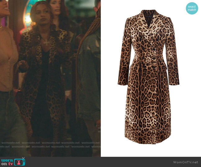 Dolce & Gabbana Leopard Coat worn by Monet de Haan (Savannah Lee Smith) on Gossip Girl