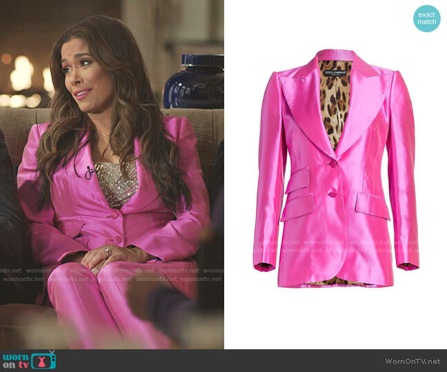 Doce & Gabbana Shantung Silk Single-Breasted Blazer worn by Cristal Jennings (Daniella Alonso) on Dynasty