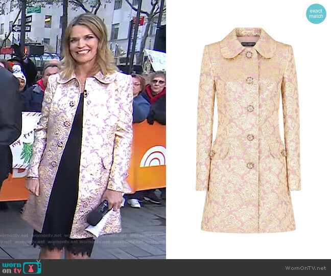 Dolce & Gabbana Jacquard Buttoned Coat worn by Savannah Guthrie on Today