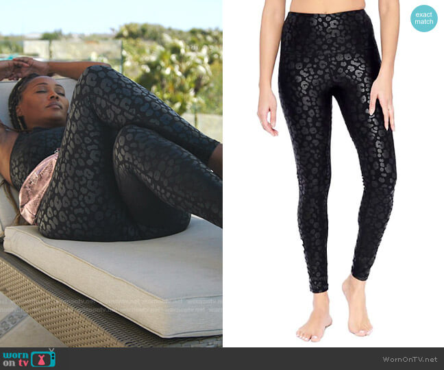 Electric Yoga Independence Cheetah-Print Leggings worn by Cynthia Bailey on The Real Housewives Ultimate Girls Trip