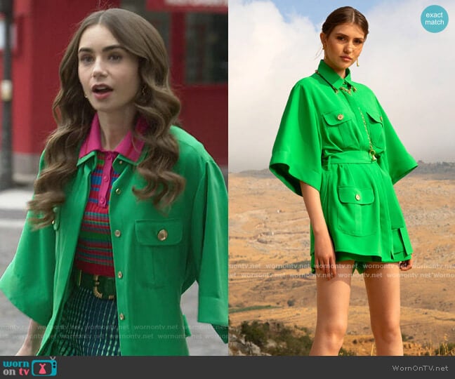 Elie Saab 2021 Collection worn by Emily Cooper (Lily Collins) on Emily in Paris
