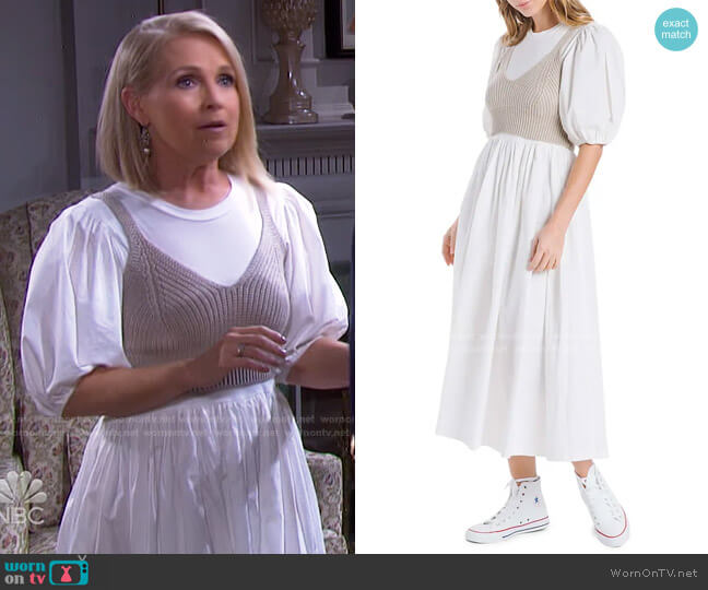 En Saison Mixed Media Midi Dress worn by Jennifer Horton (Melissa Reeves) on Days of our Lives