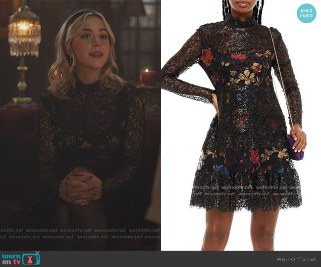 Etro Paneled metallic corded lace dress