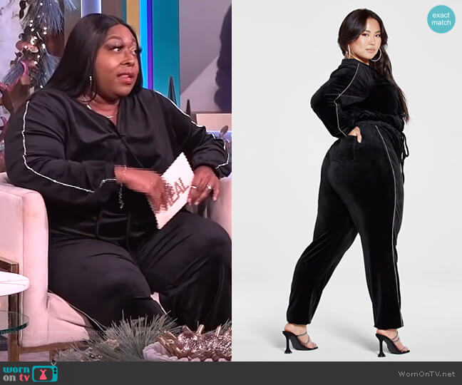Fashion to Figure Amber Velour Jumpsuit worn by Loni Love on The Real