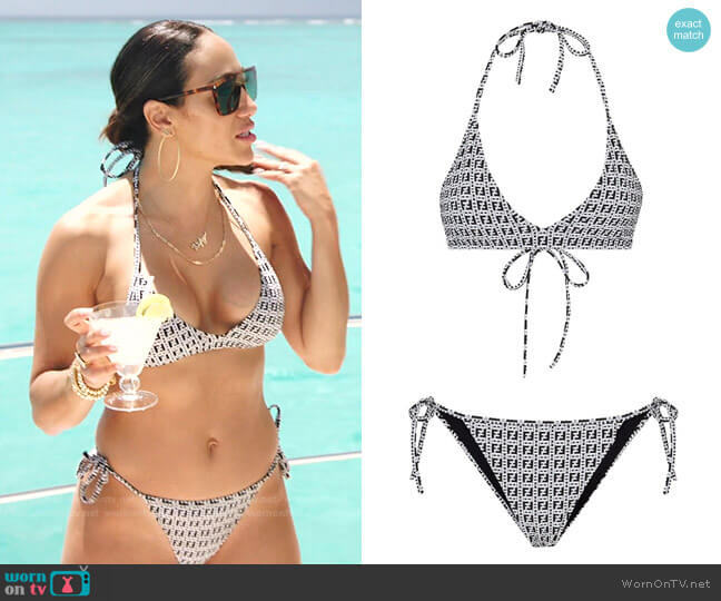 Fendi FF-Pattern Two-Piece Bikini worn by Melissa Gorga on The Real Housewives Ultimate Girls Trip