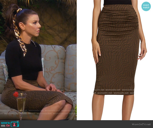 Fendi Vertigo Monogram Skirt worn by Heather Dubrow on The Real Housewives of Orange County