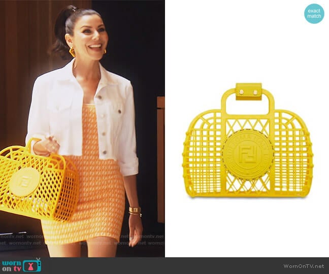 Fendi Logo-patch basket bag worn by Heather Dubrow on The Real Housewives of Orange County