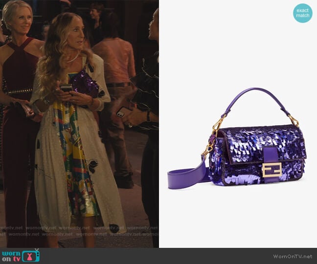Fendi Baguette Sequined Bag worn by Carrie Bradshaw (Sarah Jessica Parker) on And Just Like That