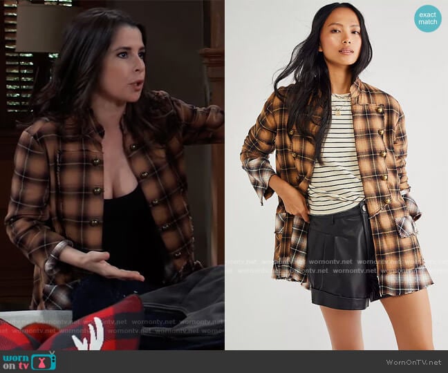 Free People Taylor Military Jacket worn by Sam McCall (Kelly Monaco) on General Hospital