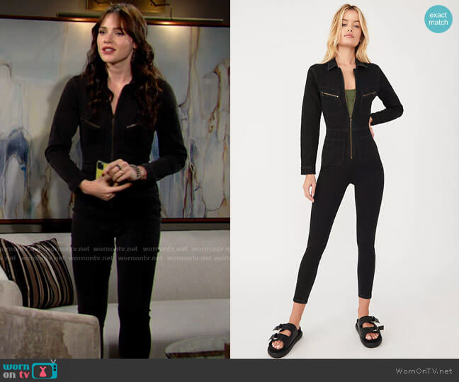 Free People Lennox Jumpsuit worn by Tessa Porter (Cait Fairbanks) on The Young and the Restless