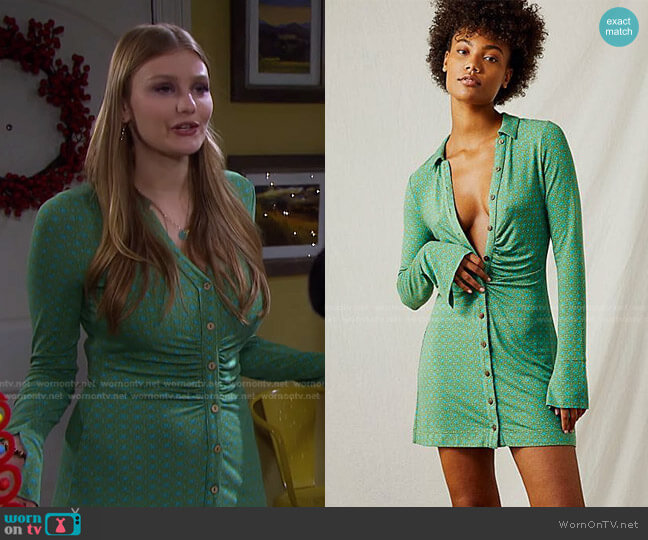 Free People Shayla Mini Dress worn by Alice Caroline Horton (Lindsay Arnold) on Days of our Lives