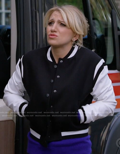 Gina’s black and white bomber jacket on B Positive