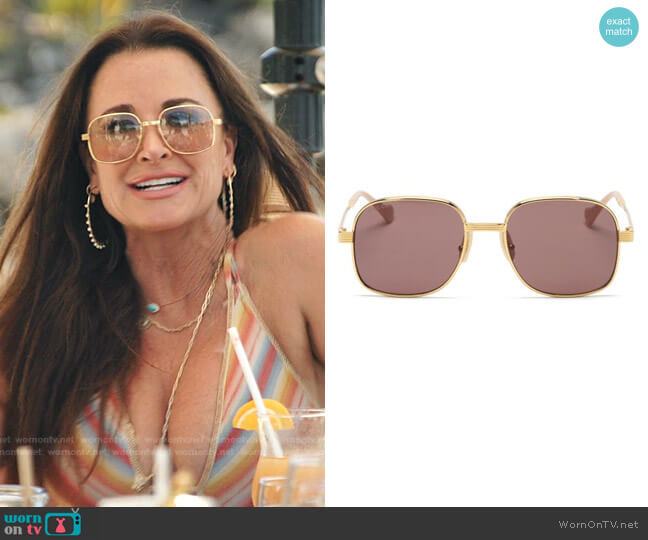 Gucci Square Metal Sunglasses worn by Kyle Richards on The Real Housewives Ultimate Girls Trip