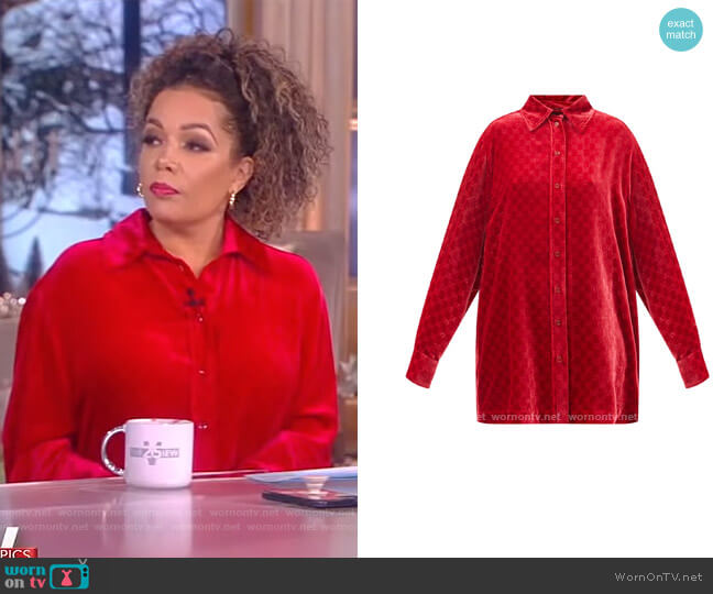 Gucci GG devore-velvet shirt worn by Sunny Hostin on The View
