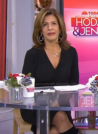 Hoda’s black wrap dress on Today