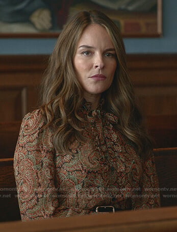 Izzy’s paisley tie neck blouse on Bull