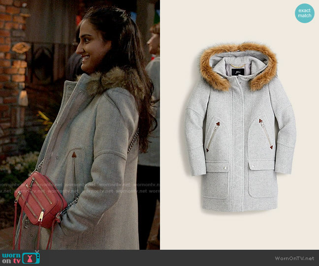 J. Crew Chateau Parka worn by Bela Malhotra (Amrit Kaur) on The Sex Lives of College Girls