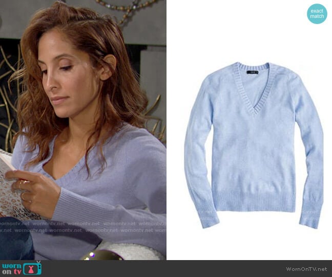 Dream V-Neck Sweater from J.Crew worn by Lily Winters (Christel Khalil) on The Young and the Restless