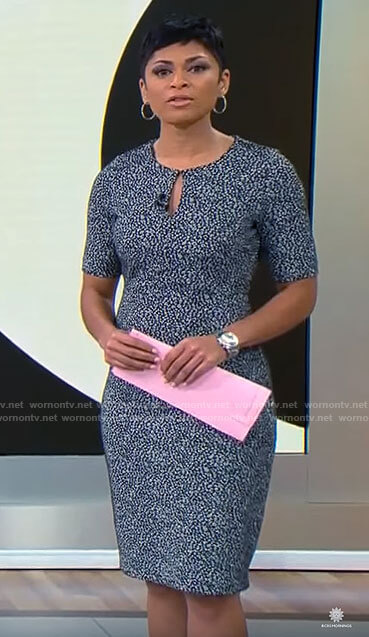 Jericka Duncan’s animal print keyhole dress on CBS Mornings