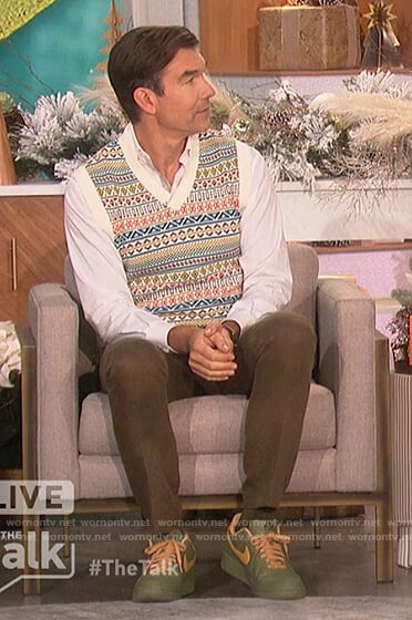 Jerry’s fairisle knit vest on The Talk