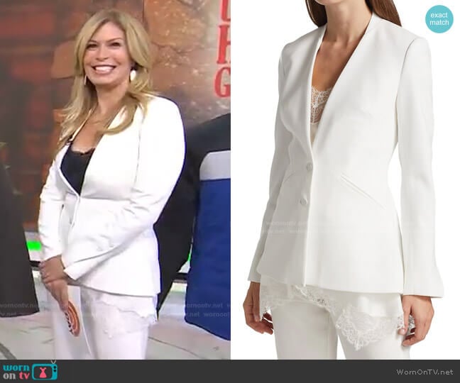 Jonathan Simkhai Allie Crepe Lace Trim Blazer worn by Jill Martin on Today