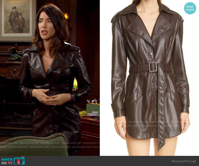 Jonathan Simkhai Chandler Faux Leather Dress worn by Steffy Forrester (Jacqueline MacInnes Wood) on The Bold and the Beautiful