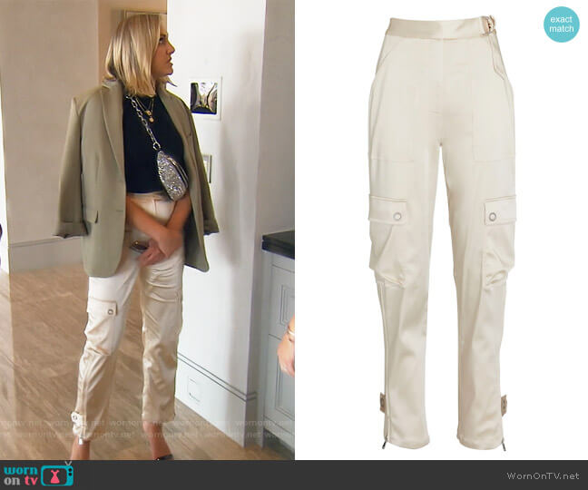 Jonathan Simkhai Sateen Utility Pants worn by Gina Kirschenheiter on The Real Housewives of Orange County