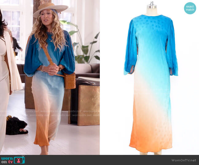 Judy Hornby Vintage Ombre Silk Dress worn by Carrie Bradshaw (Sarah Jessica Parker) on And Just Like That