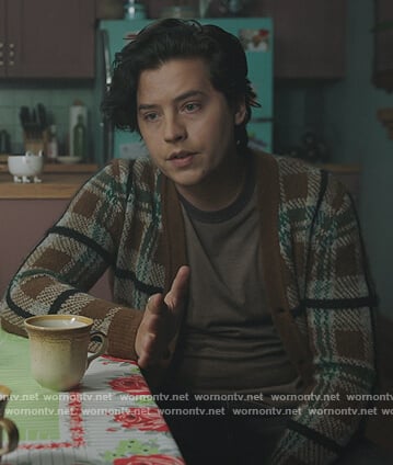 Jughead’s plaid cardigan on Riverdale