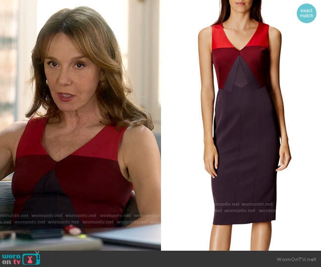 Karen Millen Color-Block Pencil Dress worn by Sylvie (Philippine Leroy-Beaulieu) on Emily in Paris