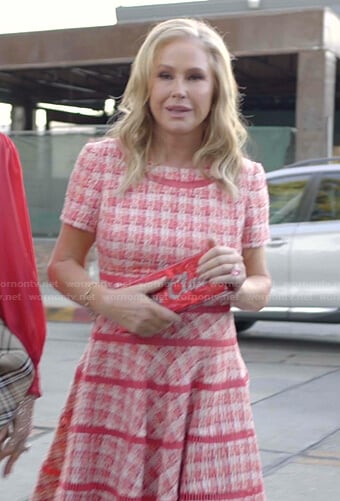 Kathy’s pink short sleeve tweed dress on Paris in Love