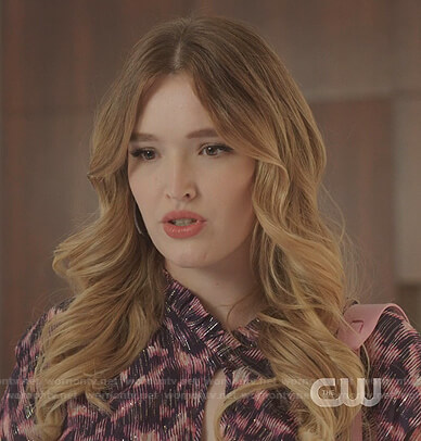 Kirby’s metallic ikat print dress on Dynasty