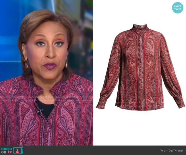 Kobi Halperin Heni Silk Blouse worn by Robin Roberts on Good Morning America
