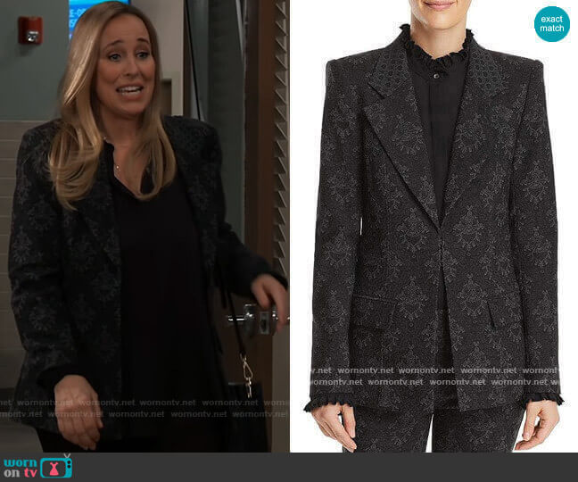 Kobi Halperin Porsha Printed Blazer worn by Laura Collins (Genie Francis) on General Hospital