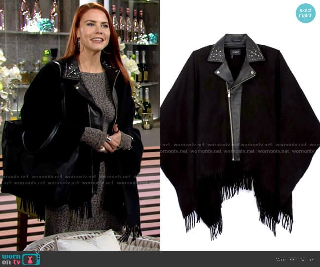 The Kooples Biker Poncho worn by Sally Spectra (Courtney Hope) on The Young and the Restless