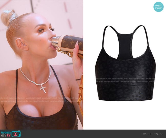 Koral Norah Infinity Leopard Sports Bra worn by Christine Quinn on Selling Sunset