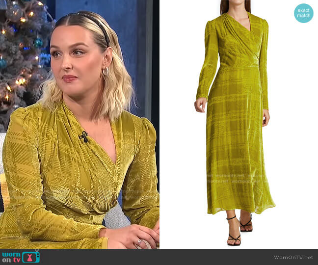 Lela Rose Devore Plaid Velvet Maxi-Dress