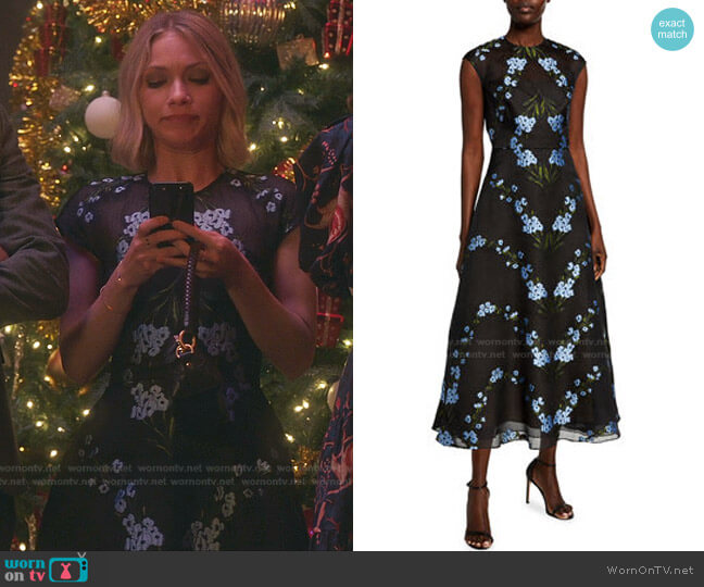 Lela Rose Floral Dress worn by Kate Keller (Tavi Gevinson) on Gossip Girl
