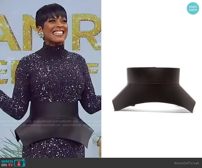 Loewe Obi Leather Belt worn by Tamron Hall on Tamron Hall Show