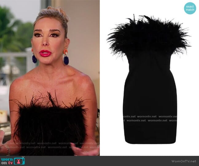 Loulou Feather-trim Fitted Mini Dress worn by Marysol Patton (Marysol Patton) on The Real Housewives of Miami