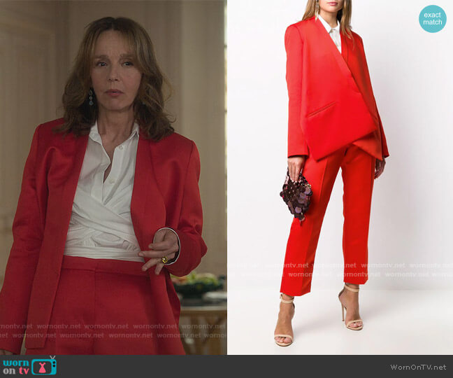 Maison Rabih Kayrouz Wrap-front Blazer worn by Sylvie (Philippine Leroy-Beaulieu) on Emily in Paris