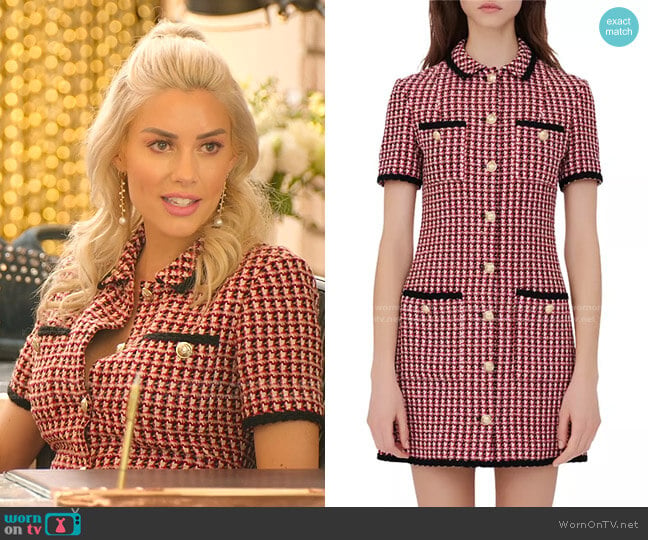 Maje Renalt Tweed Shirt Dress worn by Heather Rae Young on Selling Sunset