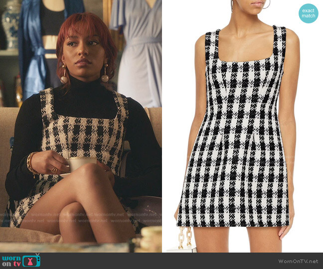 Maje Rocky Tweed Mini Dress worn by Monet de Haan (Savannah Lee Smith) on Gossip Girl