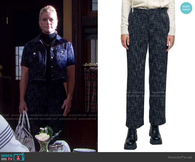 Maje Pilaga Tweed Pants worn by Sami Brady (Alison Sweeney) on Days of our Lives