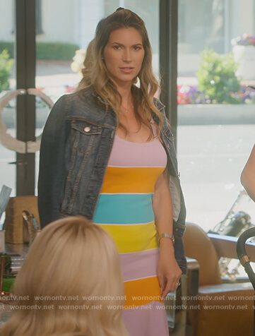 Maya’s stripe scoop neck dress on Selling Sunset